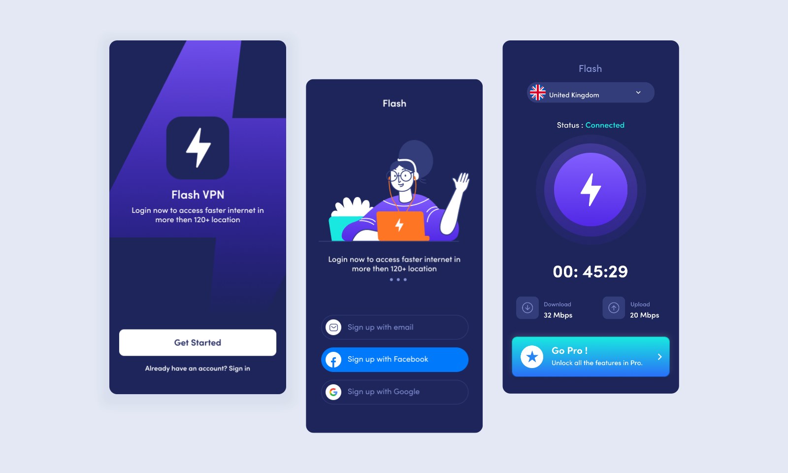 VPN APP - 免费UI设计素材 - Pixso设计素材
